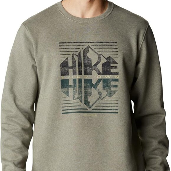 🆕Columbia Men's Hart Mountain Graphic Crew, XL and XXL- Stone Green H/Hike Grap - Picture 1 of 5